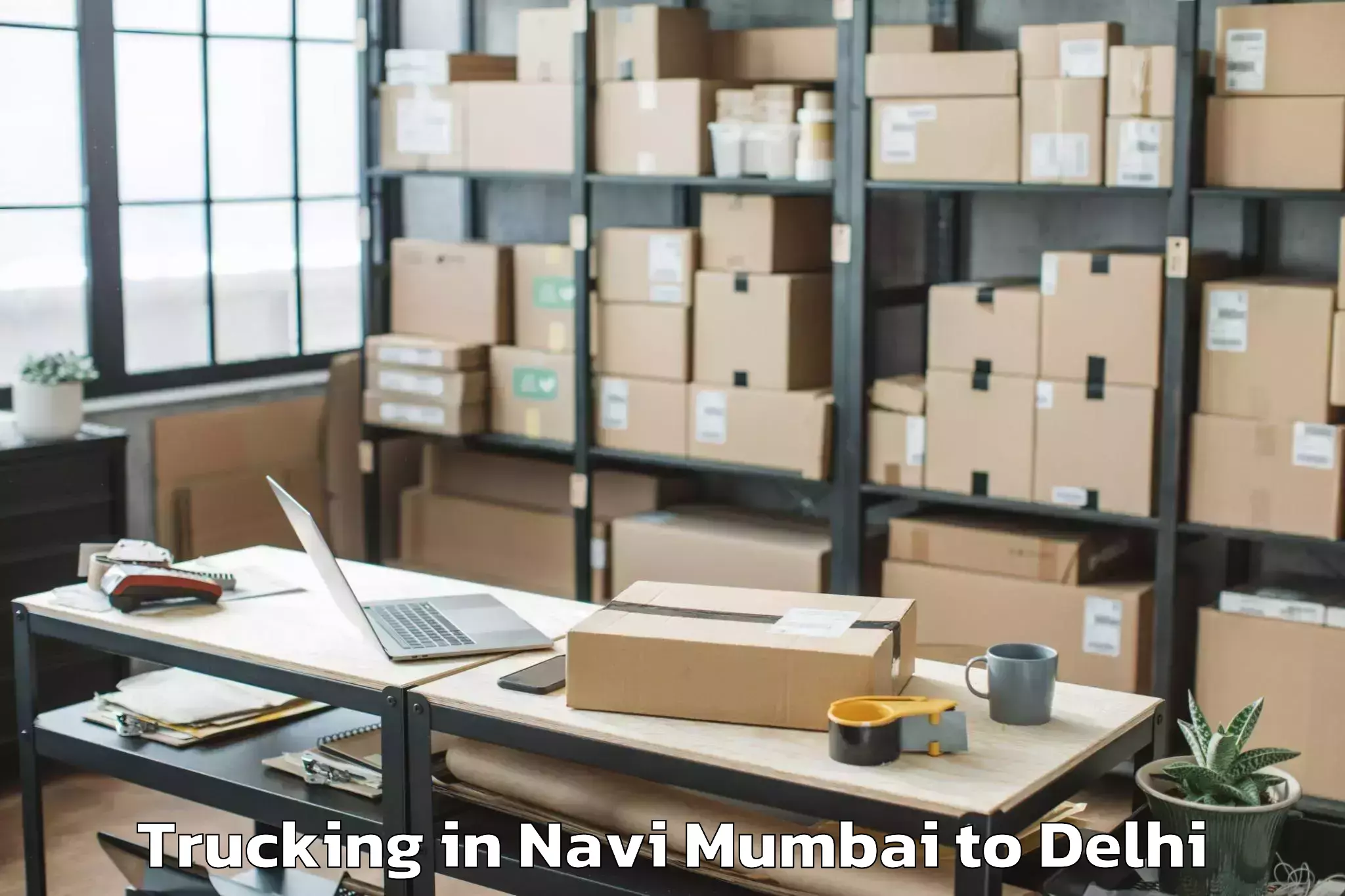 Trusted Navi Mumbai to Flatted Factory Complex Okhla Trucking